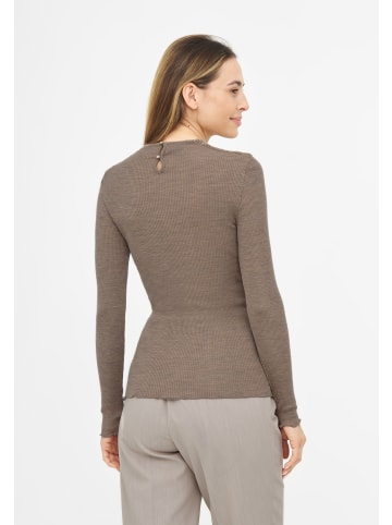 TOOCHE Langarmshirt "Lace Royalty" in braun