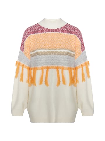 IZIA Damen Pullover in Wollweiss Orange