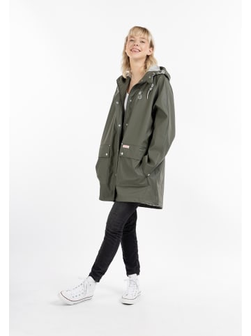 myMo Damen Oversized Regenmantel in Oliv