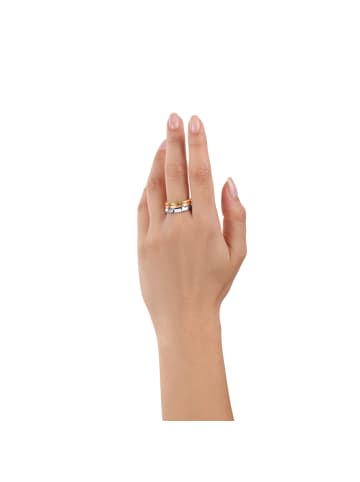 s.Oliver Ring Edelstahl, IP Rose+Gold in Tricolor