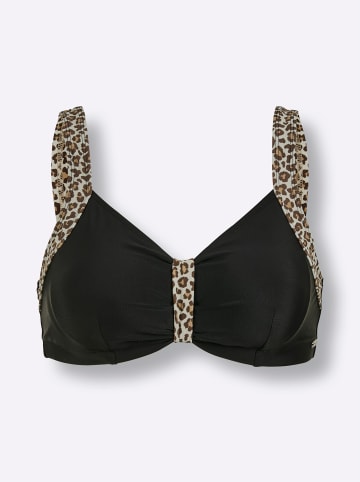 WITT WEIDEN Bikini-Oberteil in schwarz-champagner-bedruckt