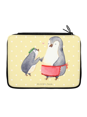 Mr. & Mrs. Panda Federmappe Pinguin mit Kind ohne Spruch in Gelb Pastell