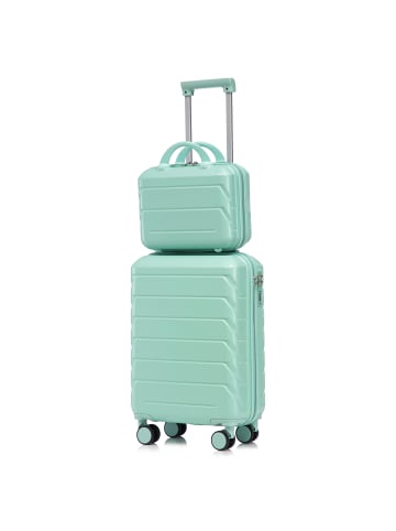 ABRIHOME Kofferset Hartschale mit Kosmetiktasche in Grün