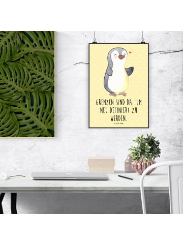 Mr. & Mrs. Panda Bild Pinguin Amputation mit Spruch in Gelb Pastell