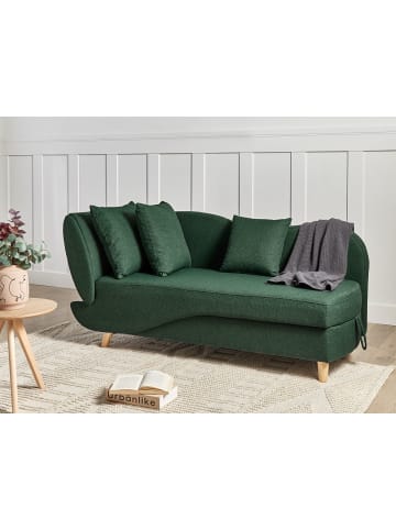 Beliani Chaiselongue MERI in Grün/Braun - (W) 155 x (H) 76 x (L) 69 cm linksseitig