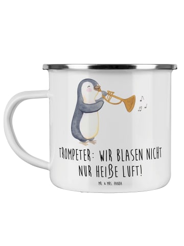 Mr. & Mrs. Panda Tasse Emaille Trompete Kunst mit Spruch in Weiß
