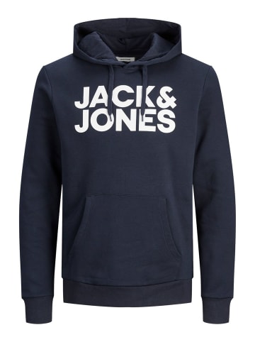 Jack & Jones Sweat Hoodie Frontprint Kapuze Streetwear in Navy