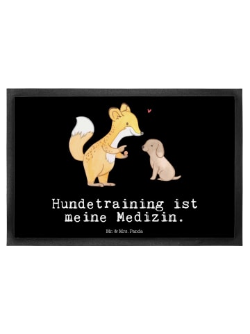 Mr. & Mrs. Panda Fußmatte Fuchs Hundetraining mit Spruch in Schwarz