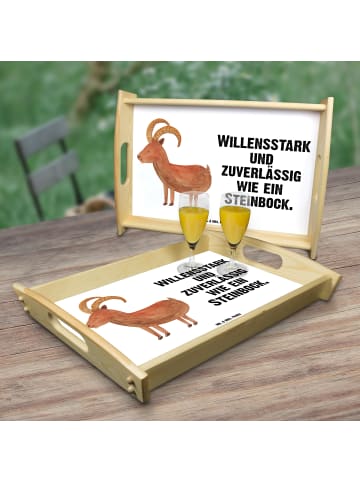 Mr. & Mrs. Panda Servier Tablett Sternzeichen Steinbock mit Spruch in Weiß
