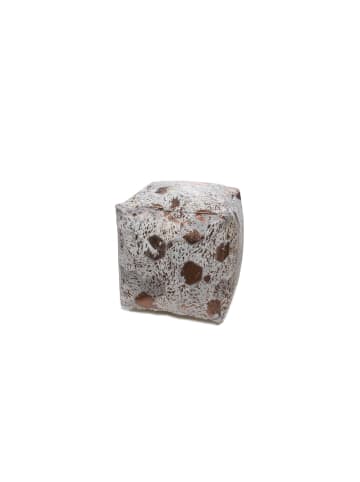 Kayoom Sitzkissen Spark Pouf 45cm x 45cm in elfenbein - chrom