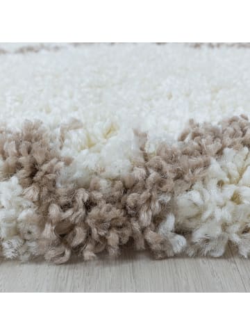 KADIMA DESIGN Teppich Hochflor Shaggy Waschbar Geometrisch DOLOMIT Strapazierfähig in Creme