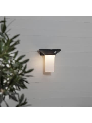 STAR Trading LED Solar-Wandleuchte ,Valta', Bewegunsmelder, Dämmerungssensor, anthr