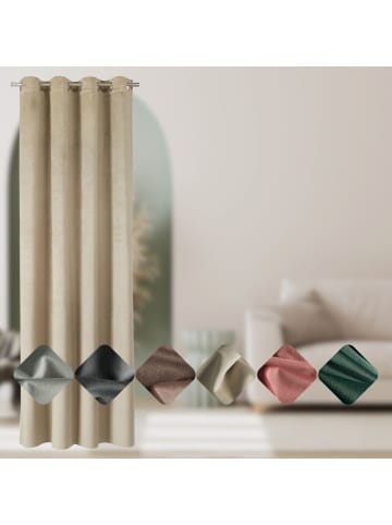 Tom Tailor TT Ösenvorhang VelvetSignature 140 x 250 cm in Beige
