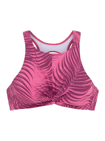 LASCANA ACTIVE Crop-Bikini-Top in bordeaux bedruckt