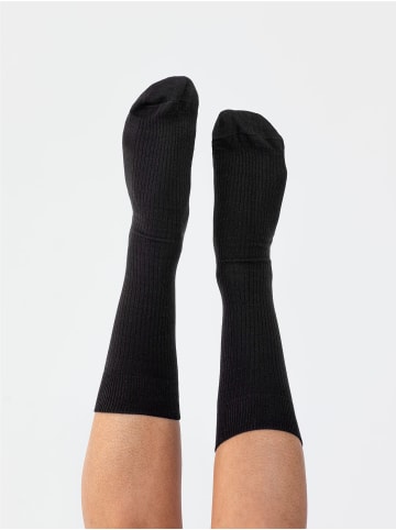 Erlich Textil  Socke 3er Pack Casual Cotton Gerippte Socken im 3er Pack in schwarz