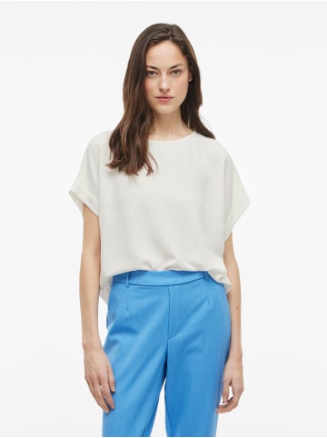 Vila Elegantes Kurzarm-T-Shirt mit Design in Weiß