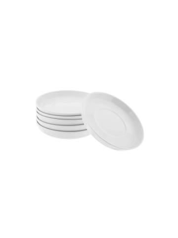 Mulex 6-teiliges Unterteller-Set aus Porzellan – ideal für Kaffee & Tee in Weiß