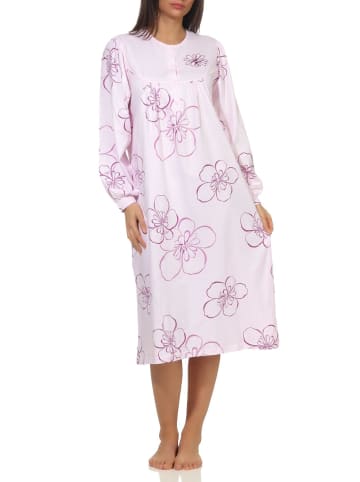 NORMANN Nachthemd Knopfleiste am Hals - 58419 in rosa