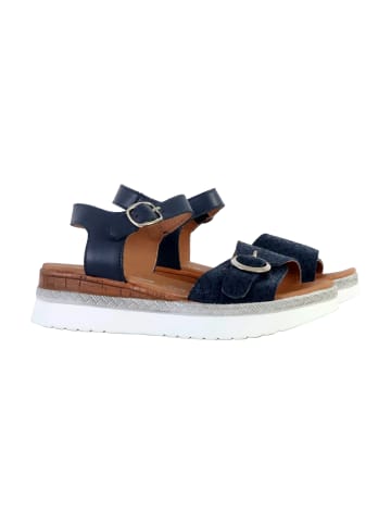 Divine Factory Flache Sandale aus TDF-Leder Alénoa Blau