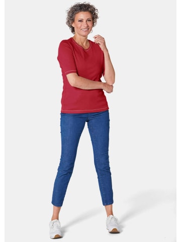 GOLDNER Rundhalsshirt Basic T-Shirt aus reiner Baumwolle in rot