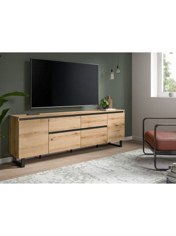 Inn.Furn TV-Lowboard Eiche, schwarz, TV Unterschrank 188 cm, Soft-Close und Komforthöhe