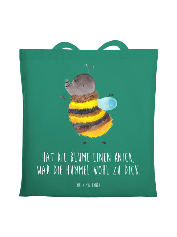 Mr. & Mrs. Panda Einkaufstasche Hummel flauschig mit Spruch in Mint
