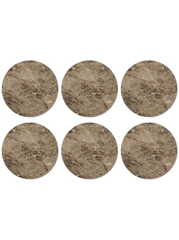 OnlyWow Glasuntersetzer 6er-Set Marmor