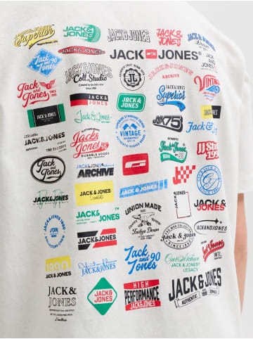 JACK & JONES Junior T-Shirt Rundhals Kurzarm Backprint Jjlegacy in cloud dancer