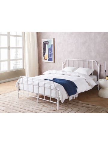 Beliani Doppelbett MAURESSAC in Weiß - (W) 145 x (H) 94 x (L) 206 cm