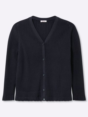 sheego Strickjacke in tiefblau