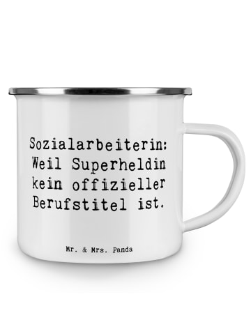 Mr. & Mrs. Panda Trinkbecher Spruch Sozialarbeiterin Heldin mit ... in Weiß