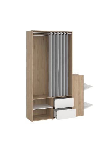 ebuy24 Kleiderschrank Kimmy Walnuss, weiß 128 x 41 cm