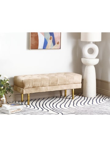 Beliani Bettbank ROSEVILLE in Beige/Gold - (W) 117 x (H) 44 x (L) 40 cm