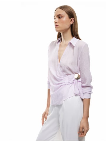 KOTON BLUSE LS in Lila Karomuster
