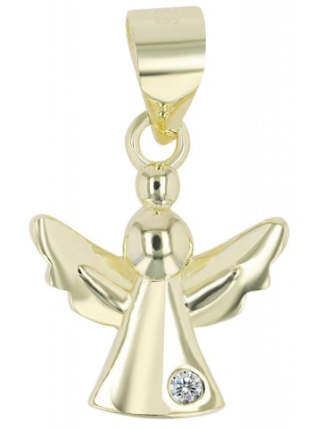 Adeliás Damen Anhänger Engel aus 925 Silber mit Zirkonia in gold