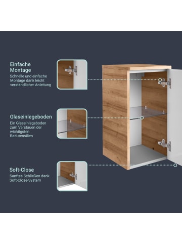 Fackelmann Unterschrank MILANO in hellbraun-30,2(B)x56,6(H)x32(T)cm