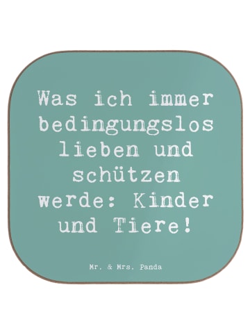 Mr. & Mrs. Panda Untersetzer für Gläser Spruch Schutz für Kinder... in Meeresbrise