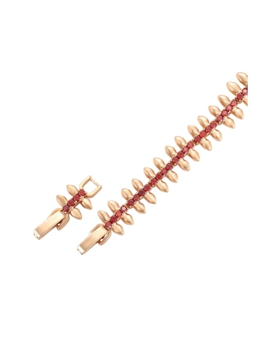 faina Women Crystal-Studded Bracelet in Rose Gold Red