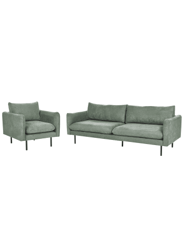 Beliani 2-tlg Sitzgruppe VINTERBRO in Grün/Schwarz