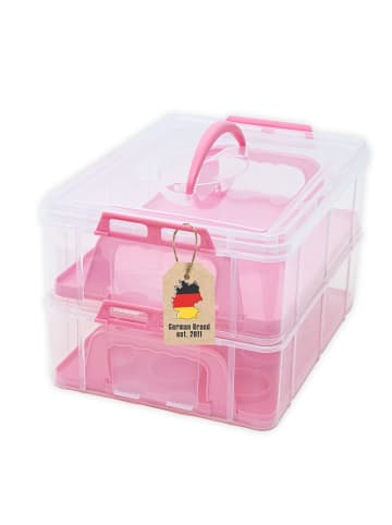 Intirilife Transportbox Behälter für Kuchen und Cupcakes 36.1 x 26.1 x 21.2 cm in Pink