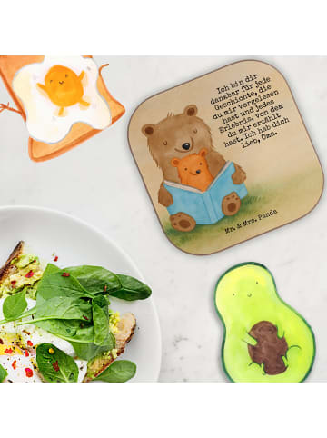 Mr. & Mrs. Panda Untersetzer für Gläser Bären Buch Design mit Sp... in Weiß