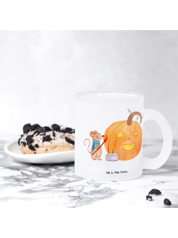 Mr. & Mrs. Panda Teetasse Kürbis Maus ohne Spruch in Transparent