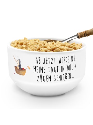 Mr. & Mrs. Panda Müslischale Pinguin Angelboot mit Spruch in Weiß