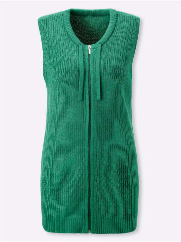 Sieh an! Long-Strickweste in grün