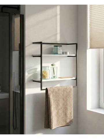 Beliani Handtuchhalter BETANIA in Schwarz/Weiß - (W) 45 x (H) 45 x (L) 18 cm