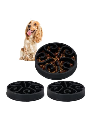relaxdays 3 x Anti Schling Napf in Schwarz