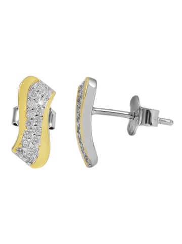 Adeliás Damen Ohrringe – Ohrstecker aus 925 Silber mit Zirkonia in silber