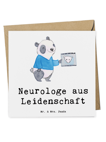 Mr. & Mrs. Panda Deluxe Karte Neurologe Leidenschaft mit Spruch in Weiß