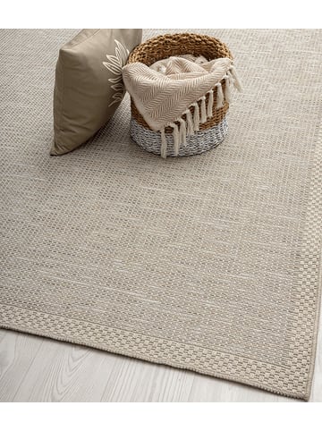 KADIMA DESIGN Teppich flachgewebt Uni flachgewebt pflegeleicht Wohnzimmer Flur in Beige