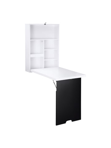 HOMCOM Schreibtisch-60L x 94,5B x 147H cm-Schwarz+Weiß
